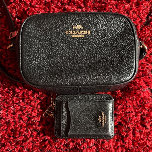 Coach Black Leather Crossbody Camera Bag and  small wallet Set - Picture 3 of 8